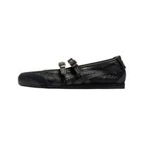 Onitsuka Tiger Mexico 66 Tgrs Audinio Mados Patogūs Mary Jane Bateliai Vaikų Batai Juodi 1182A705-001 39.5