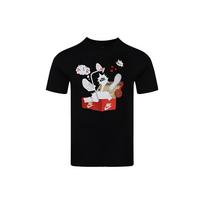 Nike Animacinio Bato Dėžutės Logotipo Spaudinys Apvalios Kaklo Sportinis Trumpomis Rankovėmis T-shirt Vyriški Viršutiniai Drabužiai Juodas DH0016-010 S