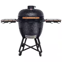 Kepsninė (Grilis) BIGGRILL Kamado Pro 23,5" juodas + daugiafunkcinė 2 zonų sistema + plieninis pelenų valymo įrankis + kepsninės uždangalas + keramikinis vištos laikiklis