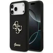 GUESS Silicone Big 4G Script phone case for iPhone 17 Pro Max, black