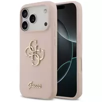 GUESS Silicone Big 4G Script phone case for iPhone 17 Pro, pink