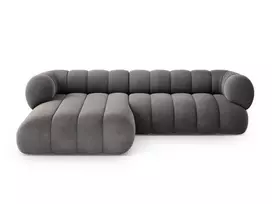 Velvet Left Corner Sofa, "Koge", 5 Seats, 270x165x70 Made in Europe