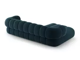 Velvet Left Corner Sofa, "Koge", 5 Seats, 270x165x70 Made in Europe