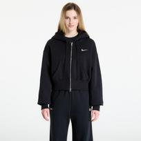 Nike Sportswear Phoenix Fleece Women's Loose Full-Zip Cropped Hoodie Black/ Sail - Dydis XS (HV2426-010 Džemperiai)
