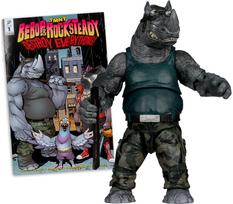 Kolekcinė figūrėlė MCFARLANE TMNT 5in Figure with Comic WV2 - Rocksteady