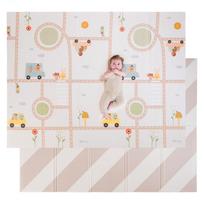 Taf Toys didelis dvipusis vandeniui atsparus putų kilimėlis Fold and Fun, 150 x 200 Highway adventures