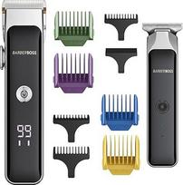 "Barberboss" barzdos kirpimo mašinėlė vyrams, 2 belaidės plaukų kirpimo mašinėlės su tiksliu valdymu, veido kirpimo mašinėlė vyrams, LED indikatorius ir USB įkrovimo funkcija, nešiojamas priežiūros rinkinys