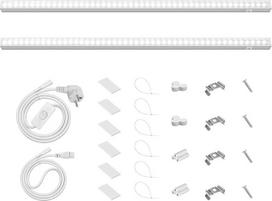 "Barrina" T5 LED auginimo lempa, 59 cm, 5000 K baltos spalvos pilno spektro augalų lempa, 20 W (2 x 10 W), 2 pėdų grandininė auginimo lempa "Flower", "Plug and Play", didelis PPFD, 2 vnt.