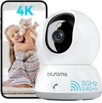 "blurams" 4K vidaus stebėjimo kamera, 360° kūdikių monitorius, naminių gyvūnėlių stebėjimas, spalvotas naktinis matymas, dvipusis garsas, žmogaus aptikimas, "Wi-Fi 6" 2.4G/5G, suderinama su "Alexa