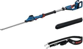 "Bosch Professional" GHE 18V-50 TP 18V sistemos teleskopinės gyvatvorių žirklės (2,5 m ilgio teleskopinis stiebas, 3 400 smūgių per minutę, 23,5 mm tarpas tarp dantų, su pečių dirželiu, akumuliatorius neįtrauktas)