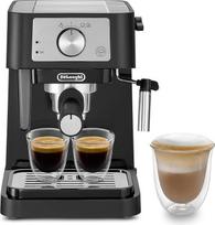 "De'Longhi Stilosa EC 260.BK" tradicinis portafiltrinis kavos aparatas su tamperiu, espreso aparatas su profesionaliu pieno putotuvu, skirtas espreso milteliams arba ESE padėkliukams, 1 litro talpos vandens rezervuaras, juodos spalvos