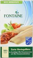 "Fontaine" Švelni silkės filė vaisiniame ekologiškų pomidorų kreme su ekologiškų pomidorų gabalėliais, 200 g