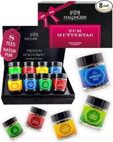 "Hallingers Genuss Manufaktur" arbatos dovanų rinkinys Motinos dienai - 8 rūšių aukščiausios kokybės biri arbata stiklinėje elegantiškoje dovanų dėžutėje, veganiškos arbatos rinkinys "Zum Muttertag" degustavimo rinkinys, mylinti dovanų idėja mamai