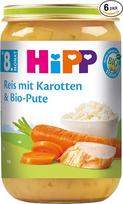 "HiPP" ekologiški ryžiai su morkomis ir ekologiška kalakutiena, 6 vnt. (6 x 220 g)
