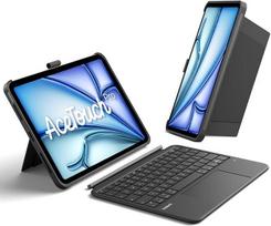 "Inateck iPad Air" 11 colių dėklas su klaviatūra M4/M3/M2 (2026/2025/2024), skirtas "Air 5/4", "iPad Pro 11", 5,1 colio viso paviršiaus jutiklinis kilimėlis, portreto/landšafto stovas, nuimamas, su rašiklio laikikliu, QWERTZ, AceTouch