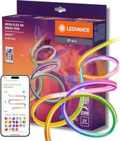 "LEDVANCE SMART WIFI NEON FLEX MGC RGB RC spalvota LED juosta, skirta naudoti lauke, su "WiFi" technologija ir vienodu šviesos pasiskirstymu; reguliuojamas apšvietimas; balta; silikonas; 5 m; lemputė nekeičiama