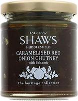 "Shaws" karamelizuotų raudonųjų svogūnų čatnis 195g (6 vnt.)