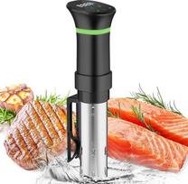 "Sous Vide Garer Sous Vide Stick" nerūdijančio plieno lėta keptuvė su LED jutikliniu ekranu, 1000 W "Sous Vide" keptuvė su tiksliais temperatūros nustatymais ir laikmačiu, įskaitant receptų knygą, pilka (daugiafunkcinė)