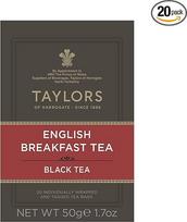 "Taylors of Harrogate" angliškų pusryčių arbata - stipri, ryški, salyklinė - juodoji arbata - 20 arbatos maišelių