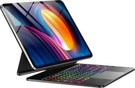 "Vobafe" "iPad Air" 13 colių dėklas su klaviatūra M3 2025/M2 2024, "iPad Pro" 12.9 6/5/4/3 kartos "Magic Keyboard", magnetinis plaukiojantis dėklas, 360° pasukamas stovas, "Multi-Touch Trackpad", juodas
