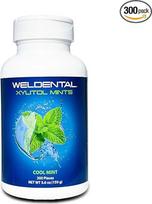 "Weldental Xylitol Mints" 300 tablečių, vėsaus mėtų skonio, ksilitolis didina seilių gamybą, padeda drėkinti sausą burną