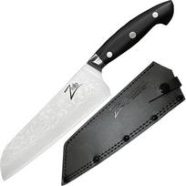 "Zelite" Damasko peilių rinkinys, aštrus "Santoku" peilis, 7 colių virtuvinis peilis, japoniškas peilis namams ir virtuvei, profesionalus aštrus peilis, damaskinis virėjo peilis, damaskinis peilis su odiniu dėklu ir mozaikinėmis kniedėmis