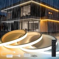 10 m neoninė LED juosta 230 V Dimmable su nuotolinio valdymo pulteliu Šilta balta 3000 K Balta 6500 K Silikono vandeniui atspari IP65 LED juosta 10 mm LED pasakų žibintai lauke Lanksti šviesos juosta lauke su