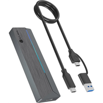 Raidsonic Icy Box M.2 SATA/NVMe SSD Enclosure with USB 3.2 Gen 2 Type-C and RGB light  Warranty IB