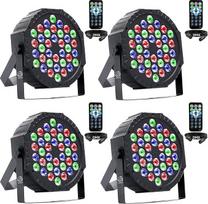 4 LED Par prožektorių pakuotė, 36 LED RGB scenos šviesos, DMX512 ir nuotolinio valdymo pultas, 7 šviesos režimai su garso įjungimu, diskotekų šviesos, vakarėlių šviesos DJ barams, vestuvėms, Helovinui, Kalėdoms