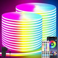 40 m neoninė LED juosta IP65 vandeniui atspari LED juosta miegamajam Lanksti LED šviesos juosta su nuotolinio valdymo pulteliu / programėle RGB šviesos juostelės vidaus lauko miegamojo kambario vidaus dekorui