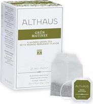 Althaus Tea Green Matinee 20 x 1,75 g ⋅ Žalioji arbata su mango ir bergamotės skoniu klasikiniame arbatos užpilo maišelyje ⋅ Delikatesinė pakuotė