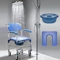 bimiti lovos komoda su vežimėliu, dušo kėdė pagyvenusiems žmonėms, tualeto sėdynė su judančiu puoduku ir kojų atramomis, 150 kg, atspari vandeniui, riedanti komoda senjorams,