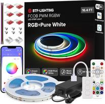 BTF-LIGHTING FCOB COB RGBW LED juosta WLAN rinkinys 5 m 896LEDs/m RGB+Natural White 4000K 24V šviesos juosta su SP544E 2,4 GHz WiFi RGBW LED valdikliu, suderinama su "Alexa Google Home", skirta "pasidaryk pats" namams