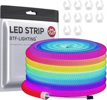 BTF-LIGHTING WS2811 RGB adresuojamas 360 laipsnių apvalus tinklelis neono LED juostelės 5M 50LEDs/M DC5V IP67 vandeniui atsparus nailonas lankstus Dream spalvos veikia šviesos efektas namų apdailai (tik LED juostelės)