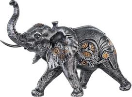 Casablanca modernes Design Gilde 37041 Steampunk Elephant Resin Sculpture Silver Height 23 cm