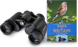 Celestron 73151 LandScout 7 x 35 mm vandeniui atsparus pradinis rinkinys paukščių tyrinėtojams - žiūronai su gumine rankena, padengtu objektyvu ir K9 optiniu stiklu, įskaitant Didžiosios Britanijos ir Šiaurės Europos paukščių vadovą, juodos spalvos
