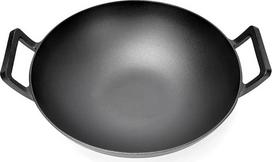 GFTIME Ketaus keptuvė Wok, 36 cm skersmens, skirta dujinėms kepsninėms, griliui, indukcijai, ugniai, ketaus keptuvė Wok, skirta "Weber Spirit", "Genesis Gourment System", "Enders" dujinėms kepsninėms, skirta "Weber" 57 cm medžio anglių kepsninėms, ketaus