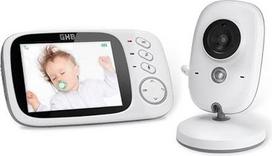GHB kūdikių monitorius, 3,2 colių LCD spalvotas kūdikių monitoriaus vaizdo įrašas, neįtikėtina kūdikių vaizdo kamera, stebėjimo 2,4 GHz dvikryptis vaizdo įrašas, naktinis matymas, baltas