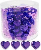 Günthart, 150 violetinių šokoladinių saldainių dėžutė su širdelėmis, įdarytomis riešutų kremu, šokoladas, 1200 g