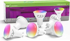 GY GU10 GU10 Alexa Lamp Smart RGBCW lemputės, 7W = 70W, 500LM, "Wi-Fi Alexa" šviesa, "Wi-Fi" LED lemputė, reguliuojamas apšvietimas naudojant programėlę arba kalbant, suderinama su "Alexa Echo" / "Google Home", 6 vnt.