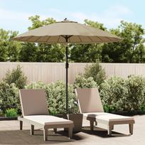Lauko skėtis nuo saulės su aliuminio stulpu, taupe, 270cm