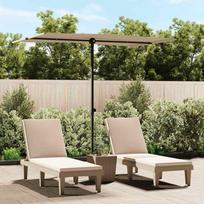 Sodo skėtis nuo saulės su aliuminio stulpu, taupe, 2x1,5m