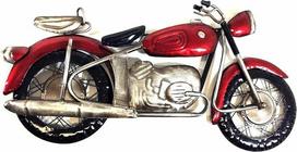 Naujas - Šiuolaikinio metalo sienų meno dekoro skulptūra - Smal Red Motorbike