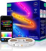 NOUS Alexa RGBIC LED juosta 10 m - WiFi Dimmable Self-Adhesive Wet Room Light "Amazon EchoTuya Smart" suderinami įrenginiai Interjero apšvietimas TV juostelės Kambarių dekoravimo žibintai F5