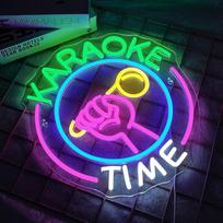 NOXET Karaokė laikas Neon ženklas Karaokė mikrofonas Neon ženklas Šviesos muzika Neon ženklai Karaokė baras LED ženklas Rausvas neoninis baro ženklas Muzikos baras Studija Miegamasis Šalis Klubas Žaidimų kambarys