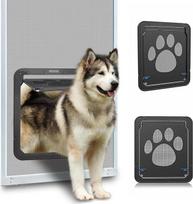 Ownpets Dog Flap, magnetinės šunų durelės su automatiškai uždaromu tinkleliu nuo musių, Pet Flap, juodos spalvos, skirtos šunims ir katėms, vidiniai matmenys 36 x 30,5 x 1,25 cm, didelės