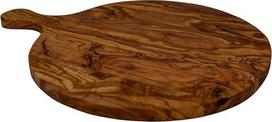 Patiekalų lenta Picų lenta Apvali su rankena Pjaustymo lenta Virtuvės lenta, pagaminta iš alyvuogių medienos Rustic Apie 30 cm