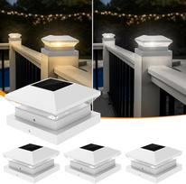 Saulės stulpų žibintai, tvoros stulpų dangtelio žibintai Lauko šilta/šalta balta šviesa Saulės energija, modernus IP65 vandeniui atsparus 3,5x3,5 4x4 5x5 stulpų sodo tvorai