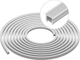 SEZO LED profilis 16 x 16 mm 3 m LED juostos profilis ir difuzorius Silikoninė juostelė Neoninis kanalas 8-10 mm lanksčioms šviesos juostelėms IP67 Vandeniui atsparus 120° apšvietimas (LED juosta neįtraukta)