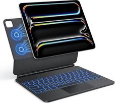 TECURS klaviatūros dėklas "iPad Pro 13" (M5/M4, 2025/2024), "Magic Keyboard" klaviatūra "iPad Pro 13" su "Trackpad", magnetinė laisvai plaukiojanti konstrukcija, lengva nešiojamoji belaidė klaviatūra QWERTZ, juoda